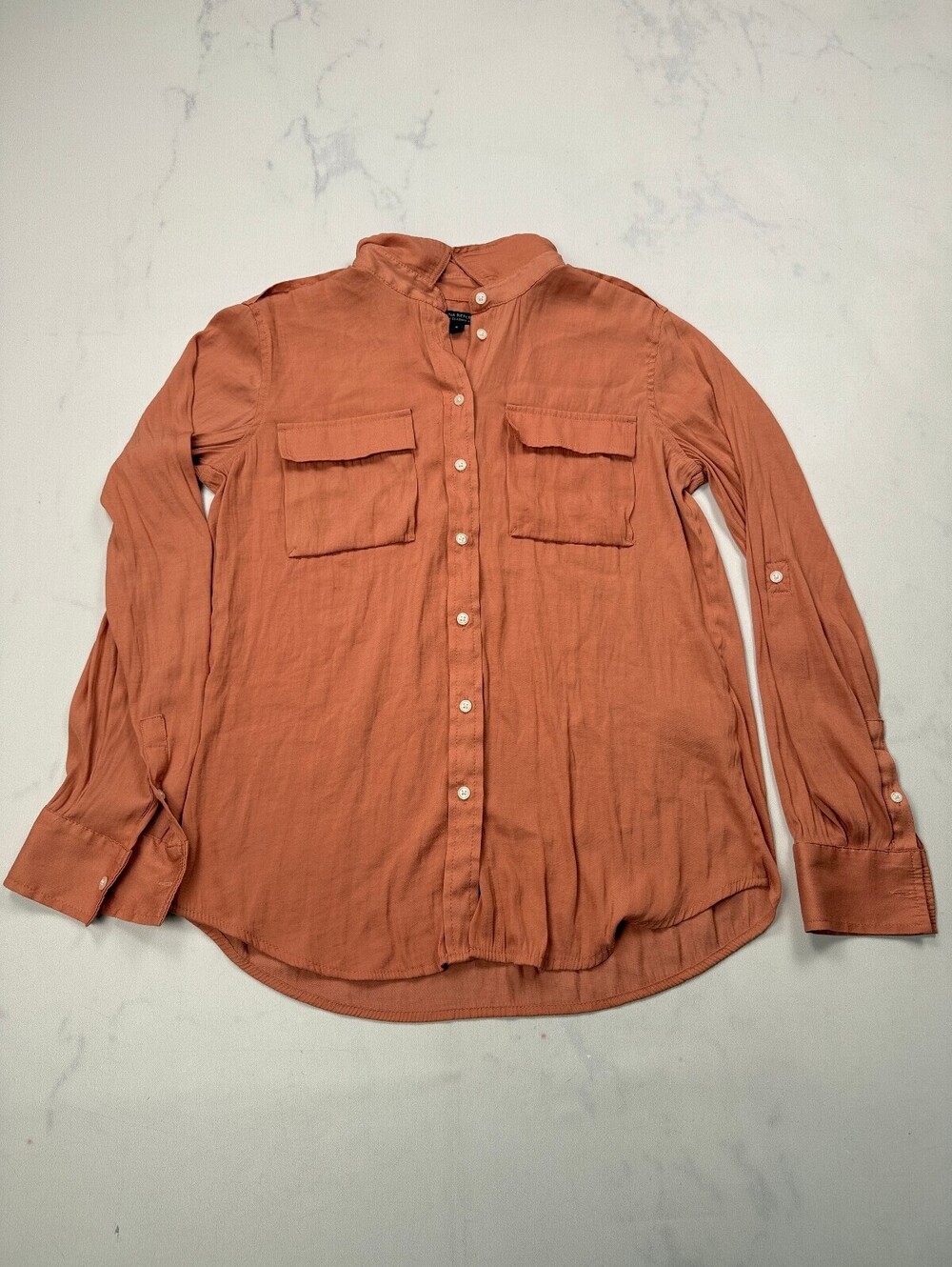 Banana Republic Dillon Button-Up Shirt Rust Modern Romantic - Womens S